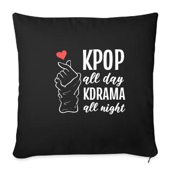 Kdrama all night. Musician Gift - Sofa pillowcase 17,3'' x 17,3'' (45 x 45 cm) - black - Front
