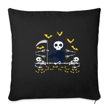 Grim Reaper Skeleton Ficphilia. Gift - Sofakissenbezug 45 x 45 cm - Schwarz - Vorne