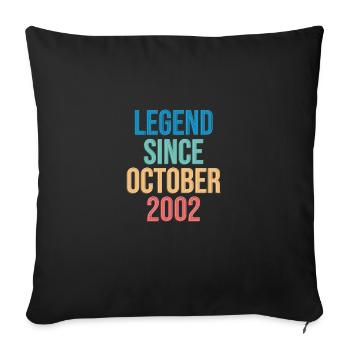 Octobre 2002 - Cadeau de 20e anniversaire. Légende. - Housse de coussin décorative 45 x 45 cm - noir - Devant