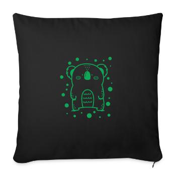 cute little panda - Sofa pillowcase 17,3'' x 17,3'' (45 x 45 cm) - black - Front