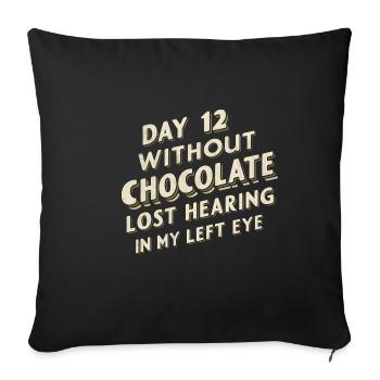 Jour 12 Sans chocolat, perte de l’audition dans mon œil22 - Housse de coussin décorative 45 x 45 cm - noir - Devant