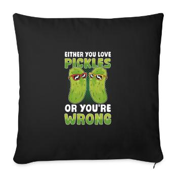 Soit vous aimez les cornichons, soit vous vous trompez - Housse de coussin décorative 45 x 45 cm - noir - Devant