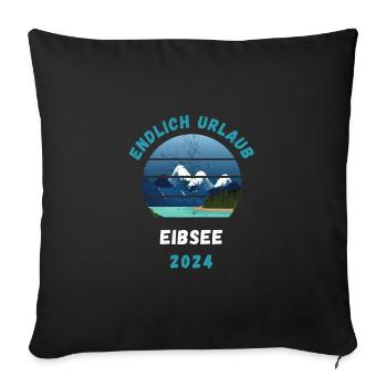 Eibsee 2024 Garmisch-Partenkirchen Bayern Urlaub - Sofakissenbezug 45 x 45 cm - Schwarz - Vorne
