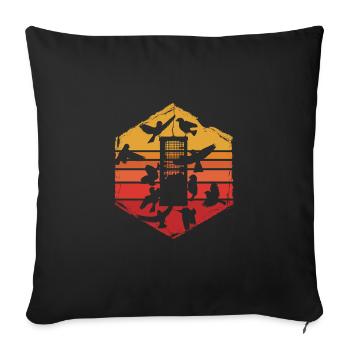 alimentation des oiseaux - Housse de coussin décorative 45 x 45 cm - noir - Devant