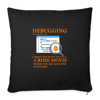 Débogage - Housse de coussin décorative 45 x 45 cm - noir - Devant