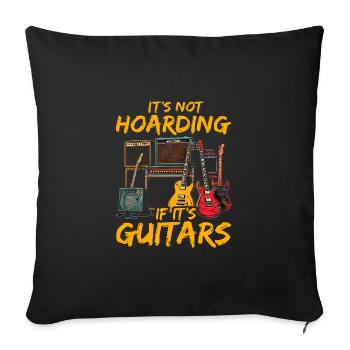 Ce n’est pas de la thésaurisation si ce sont des guitares - Housse de coussin décorative 45 x 45 cm - noir - Devant