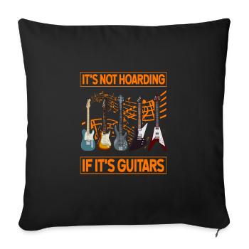 Ce n’est pas de la thésaurisation si ce sont des guitares - Housse de coussin décorative 45 x 45 cm - noir - Devant