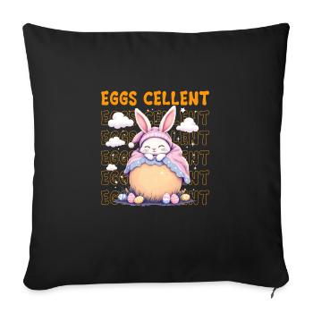 Oeufs Cellent - Housse de coussin décorative 45 x 45 cm - noir - Devant
