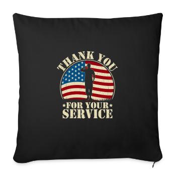 Merci pour votre service - Housse de coussin décorative 45 x 45 cm - noir - Devant