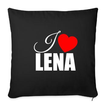 I love Lena - Sofa pillowcase 17,3'' x 17,3'' (45 x 45 cm) - black - Front