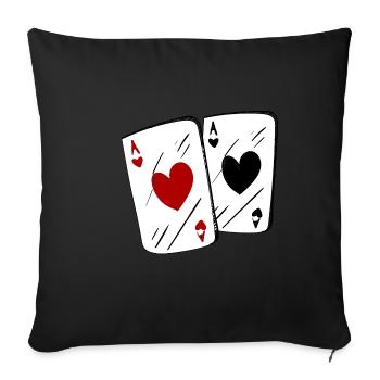 As de Cœurs 5 - Housse de coussin décorative 45 x 45 cm - noir - Devant