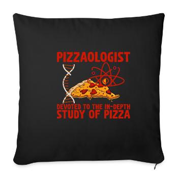 Pizzaologist, To The In-Depth Study Of Pizza 2 - Sofa pillowcase 17,3'' x 17,3'' (45 x 45 cm) - black - Front