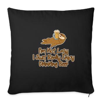 I Really Enjoy Drinking Beer 4 - Sofa pillowcase 17,3'' x 17,3'' (45 x 45 cm) - black - Front