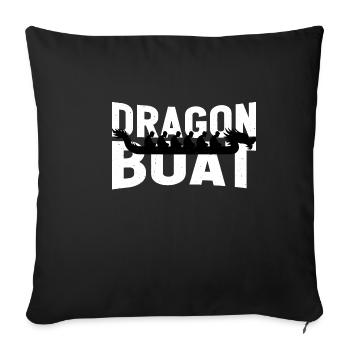 Bateau-dragon 7 - Housse de coussin décorative 45 x 45 cm - noir - Devant
