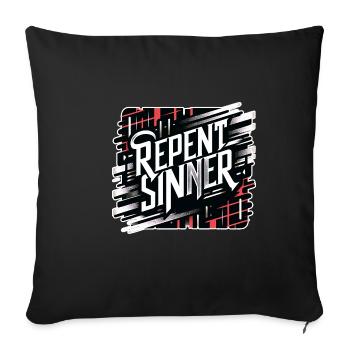 Repent Sinner 18 - Sofa pillowcase 17,3'' x 17,3'' (45 x 45 cm) - black - Front