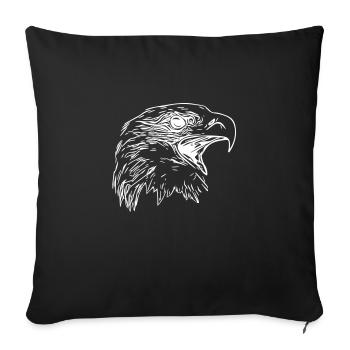 Tête d’aigle - Oiseau de prédant Royal Vector - Housse de coussin décorative 45 x 45 cm - noir - Devant