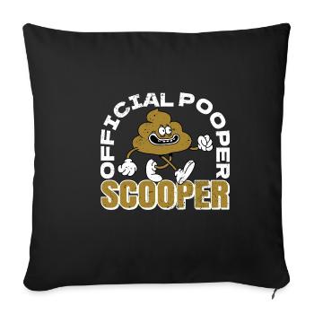 Pooper Scooper officiel 30 - Housse de coussin décorative 45 x 45 cm - noir - Devant