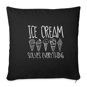 Ice Cream Solves Everything 3 - Sofakissenbezug 45 x 45 cm - Schwarz - Vorne