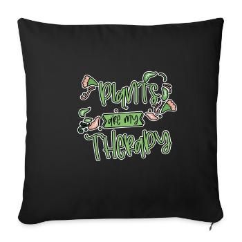 Plants Are My Therapy 4 - Sofa pillowcase 17,3'' x 17,3'' (45 x 45 cm) - black - Front