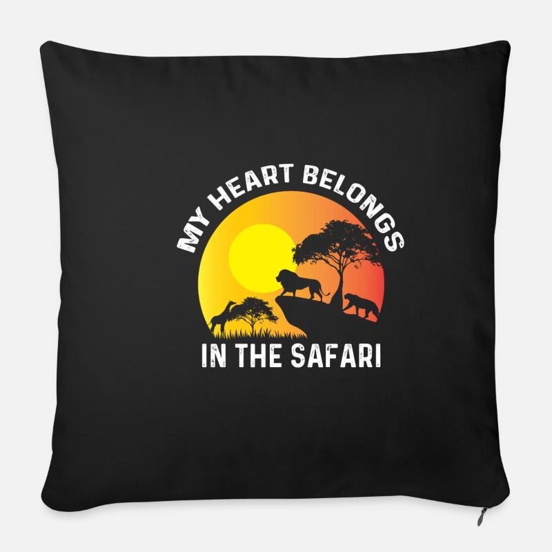 Gehört in Safari Backpacker Geschenk - Sofakissenbezug 45 x 45 cm - Schwarz