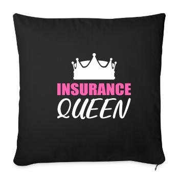 Assurance Queen Assureur Cadeau - Housse de coussin décorative 45 x 45 cm - noir - Devant