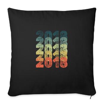 2018 - Sofa pillowcase 17,3'' x 17,3'' (45 x 45 cm) - black - Front