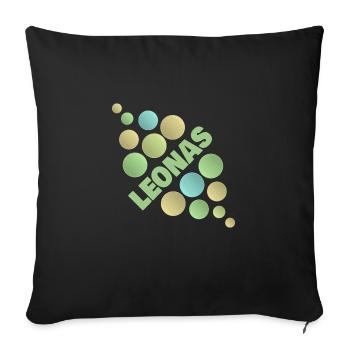 Prénom Leonas - Housse de coussin décorative 45 x 45 cm - noir - Devant