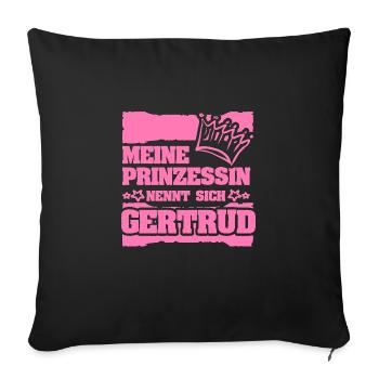 Prinzessin Gertrud - Sofakissenbezug 45 x 45 cm - Schwarz - Vorne