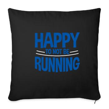 Heureux de ne pas courir 2 - Housse de coussin décorative 45 x 45 cm - noir - Devant
