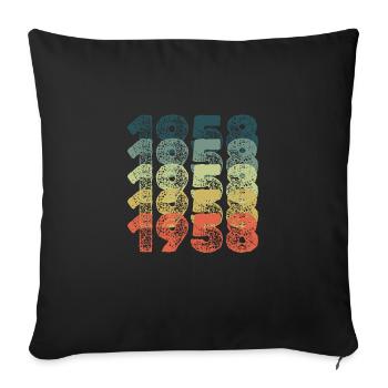 Year 1958 - Sofa pillowcase 17,3'' x 17,3'' (45 x 45 cm) - black - Front