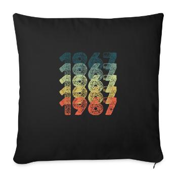Année 1967 - Housse de coussin décorative 45 x 45 cm - noir - Devant