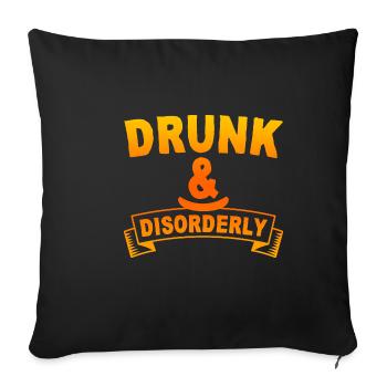Ivre et désordonné 4 - Housse de coussin décorative 45 x 45 cm - noir - Devant