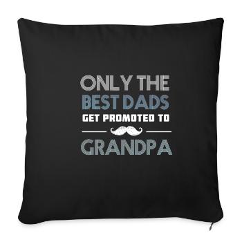 Père grand-père grand-père meilleur père Bart naissance petit-fils - Housse de coussin décorative 45 x 45 cm - noir - Devant