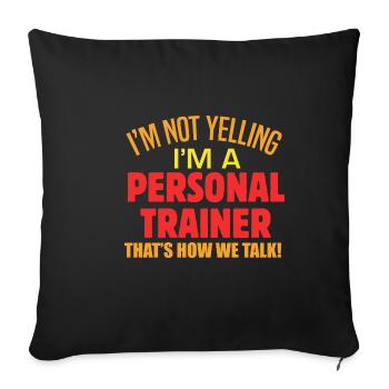 Personal Trainer Nutrition Cardio Workout Certifiz - Sofa pillowcase 17,3'' x 17,3'' (45 x 45 cm) - black - Front
