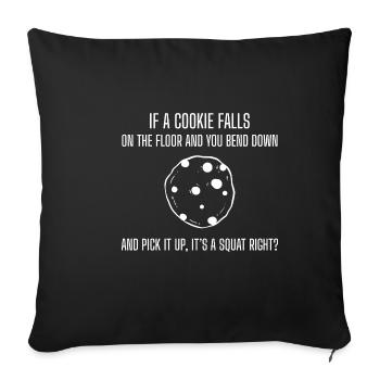 Cookie Squat Foodie and Funny Gift - Sofa pillowcase 17,3'' x 17,3'' (45 x 45 cm) - black - Front