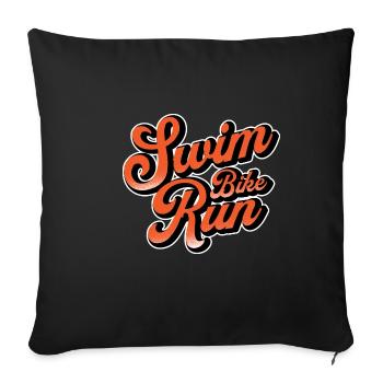 Swim Bike Run. Sports lovers. Poison - Sofa pillowcase 17,3'' x 17,3'' (45 x 45 cm) - black - Front