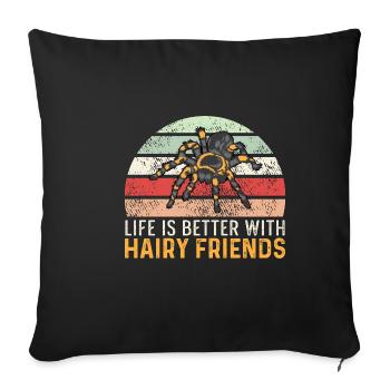 Hairy Friends Friendly Guy Cadeau - Housse de coussin décorative 45 x 45 cm - noir - Devant