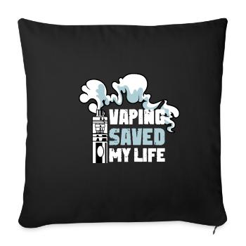 Sauvé ma vie Cadeau de propriétaire de magasin de vape - Housse de coussin décorative 45 x 45 cm - noir - Devant