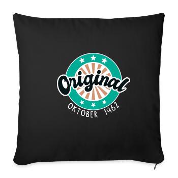 Octobre 1962 - Cadeau du 60e anniversaire. Allemand. - Housse de coussin décorative 45 x 45 cm - noir - Devant