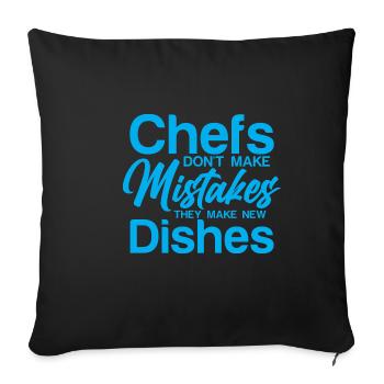Les chefs ne font pas d’erreurs, ils font de nouveaux plats - Housse de coussin décorative 45 x 45 cm - noir - Devant
