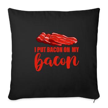 Je mets du bacon sur mon bacon 4 - Housse de coussin décorative 45 x 45 cm - noir - Devant