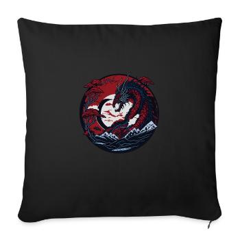 Eternal dragon - Sofa pillowcase 17,3'' x 17,3'' (45 x 45 cm) - black - Front