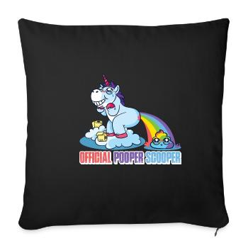 Pooper Scooper officiel 36 - Housse de coussin décorative 45 x 45 cm - noir - Devant
