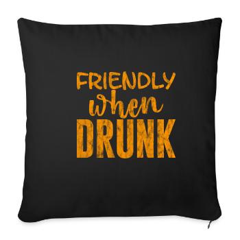 Amical quand il est ivre 3 - Housse de coussin décorative 45 x 45 cm - noir - Devant