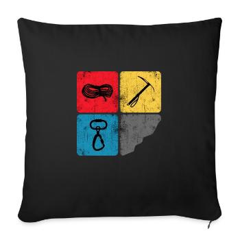 Mountaineering, Climbing, Mountaineer, Summit, High Tour - Sofa pillowcase 17,3'' x 17,3'' (45 x 45 cm) - black - Front