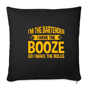 J’ai de l’alcool, alors je fais les règles 4 - Housse de coussin décorative 45 x 45 cm - noir - Devant