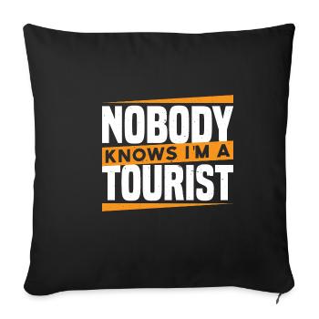 Personne ne sait que je suis un touriste 20 - Housse de coussin décorative 45 x 45 cm - noir - Devant
