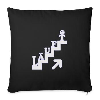 Läuft Treppenstufen Motivation - Sofakissenbezug 45 x 45 cm - Schwarz - Vorne