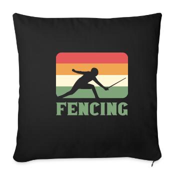 Fechten Retro Kandidat Geschenk - Sofakissenbezug 45 x 45 cm - Schwarz - Vorne