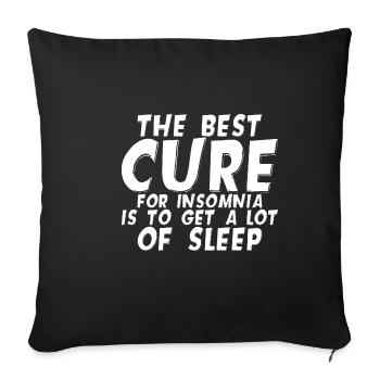 Le meilleur remède contre l’insomnie est de dormir beaucoup 1 - Housse de coussin décorative 45 x 45 cm - noir - Devant